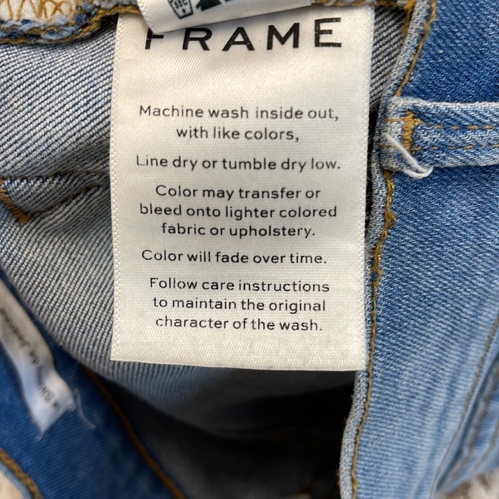 Frame Denim Distressed Le Skinny De Jeanne Crop Jeans In Stanwell Wash Size 25 - Picture 7 of 11